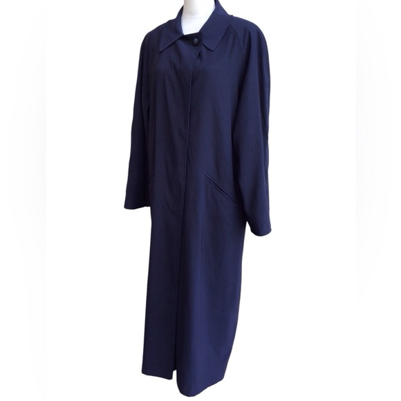 Saks Fifth Avenue Blue Long Length Trench Coat - Picture 3 of 7